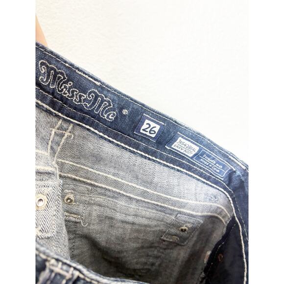 Miss Me Jewel Easy Boot Stretch Jean Size 26 Y2K Rhinestone Euro Vintage - Picture 5 of 14